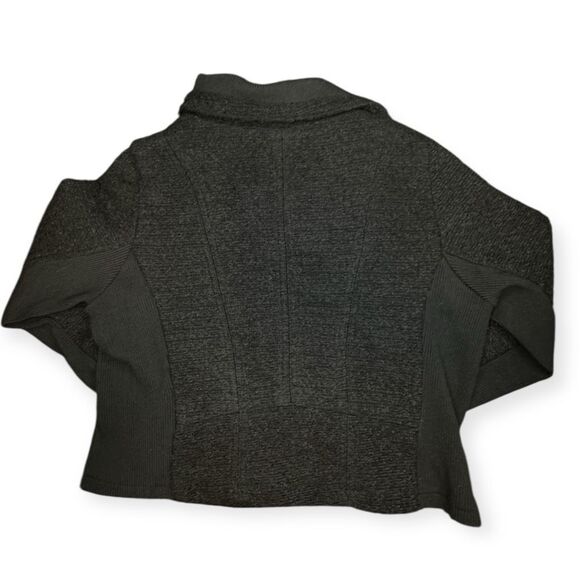 MIAMI Women’s Black Textured Knit Moto Zip Jacket Size Medium - Picture 2 of 5